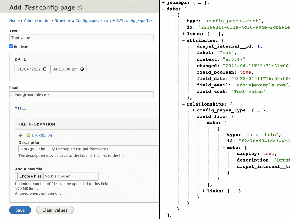 Drupal Config Pages module example